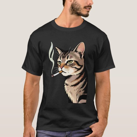 面白い猫の喫煙, シガレットキティGen Zのミーム, 猫 Tシャツ (正面)