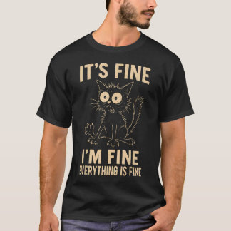 面白い猫の変な狂ったミーム Tシャツ