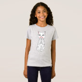面白い猫の女の子 Tシャツ (正面フル)