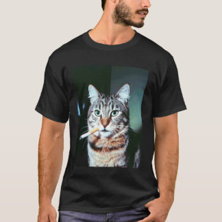 面白い猫の引用ジョーク 喫煙のミーム サルカスティックなネコ ユーモア Tシャツ