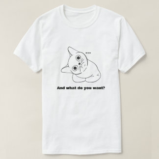 面白い猫の引用ミニマリストグラフィックTシャツ Tシャツ