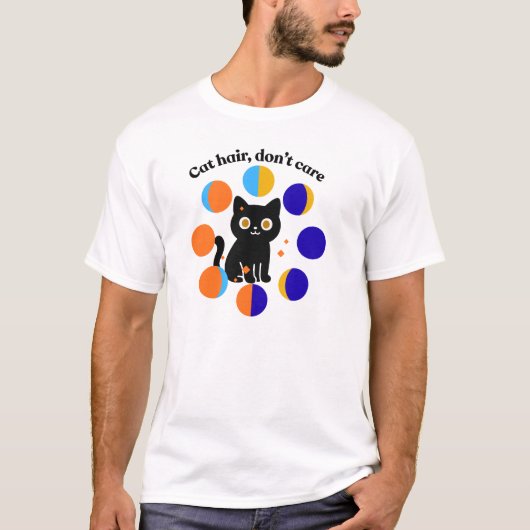 面白い猫の引用文タイポグラフィー 猫好きデザイン Tシャツ (正面)