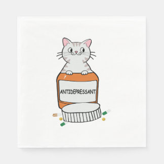 面白い猫の引用 抗うつ猫好き スタンダードランチョンナプキン