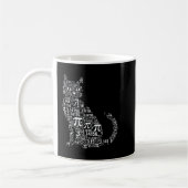面白い猫の数学好きのギークデザイン コーヒーマグカップ (左)