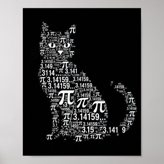 面白い猫の数学好きのギークデザイン ポスター (正面)