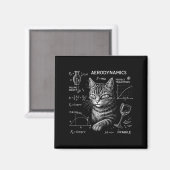 面白い猫の数学物理学の方程式サイエンスユーモア マグネット (正面/裏面)