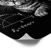 面白い猫の数学物理学の方程式サイエンス・ユーモア ポスター (角)