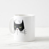面白い猫の朝の挨拶マグカップ コーヒーマグカップ (正面左)
