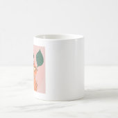 面白い猫の植物の葉のキャラクター コーヒーマグカップ (中央)