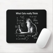 面白い猫の物理学のユーモアデザイン 本当の猫の思考 マウスパッド (マウス)