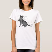 面白い猫の解剖図 ネタ 科学好き Tシャツ (正面)