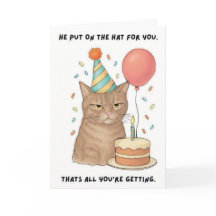 面白い猫の誕生日カード 無反応