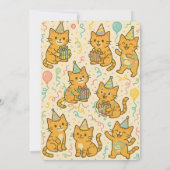 面白い猫の誕生日招待状カード - オーダーメイド写真 招待状 (裏面)