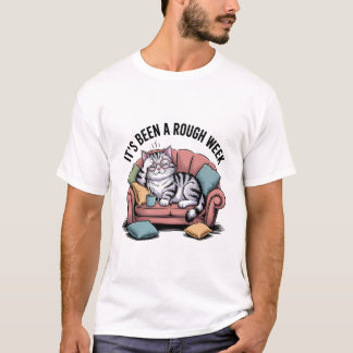 面白い猫の過剰思考Tシャツ Tシャツ
