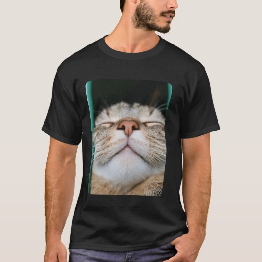面白い猫の顔の自撮り Tシャツ (正面)