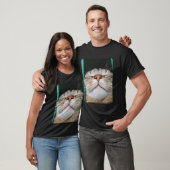 面白い猫の顔の自撮り Tシャツ (ユニセックス)
