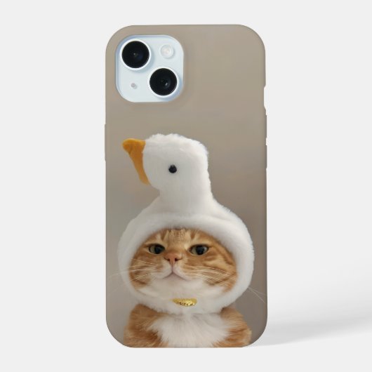 面白い猫のiPhone 15 スリムフィットケース iPhone 15ケース (裏面)