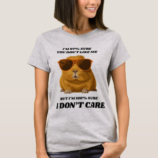 面白い猫のTシャツ 女性用 -  気の強い"どうでもいい" Tシャツ