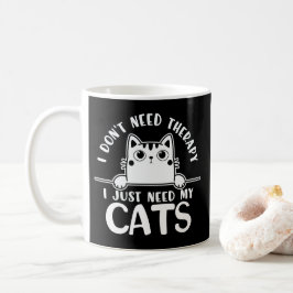 面白い猫のTシャツ 心理カウンセリングなんか必要ない コーヒーマグカップ