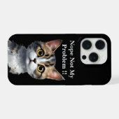 面白い猫は私の問題ではないと言う  iPhoneケース (裏面横)