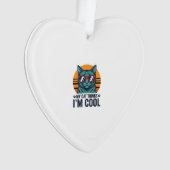 面白い猫は私をクールなヴィンテージだと思っている オーナメント (正面)