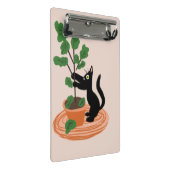 面白い猫イチジクの木 植木鉢の植物 手描き プラン ミニクリップボード (アングル)