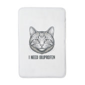 面白い猫イブプロフェン ビンテージ風の彫刻デザイン_1 バスマット (正面縦)