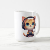 面白い猫ゲーマー - 猫好き&ゲーマーへのギフト コーヒーマグカップ (正面右)