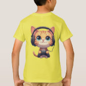 面白い猫ゲーマー - 猫好き&ゲーマーへのギフト Tシャツ (裏面)