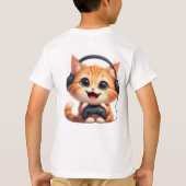 面白い猫ゲーマー - 猫好き&ゲーマーへのギフト Tシャツ (裏面)