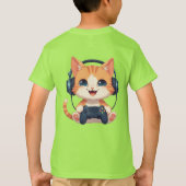 面白い猫ゲーマー - 猫好き&ゲーマーへのギフト Tシャツ (裏面)
