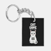面白い猫ゲーム - 猫を見ないで キーホルダー (正面左)