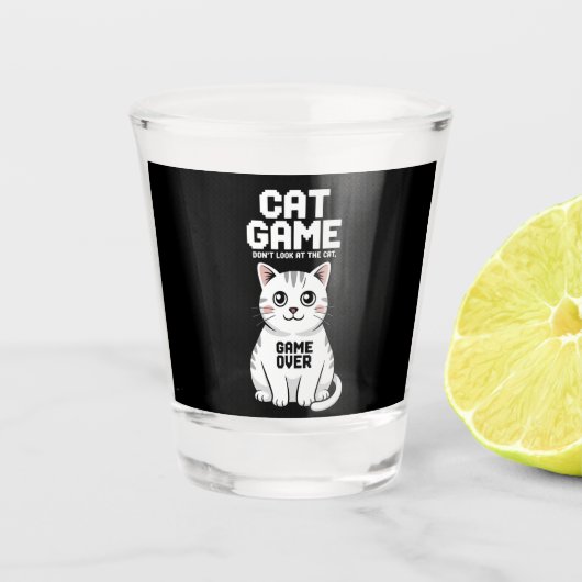 面白い猫ゲーム - 猫を見ないで ショットグラス (正面)