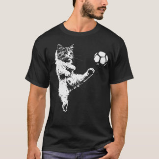面白い猫サッカー Tシャツ