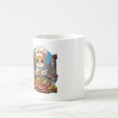 面白い猫シェフアニメフード ラーメンねこ コーヒーマグカップ (正面右)