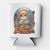 面白い猫シェフアニメ料理 ラーメン猫 缶クーラー (正面)
