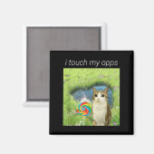 面白い猫フクロウミーム、脳回転Gen Alpha マグネット (正面/裏面)
