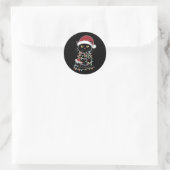 面白い猫好きのクリスマス・ライト ラウンドシール (バッグ)