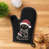 面白い猫好きのクリスマス・ライト 鍋つかみ (トップダウン)