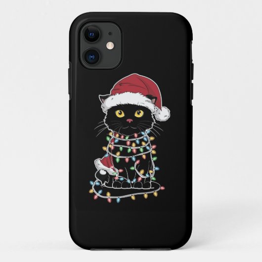 面白い猫好きのクリスマス・ライト Case-Mate iPhoneケース (裏面)