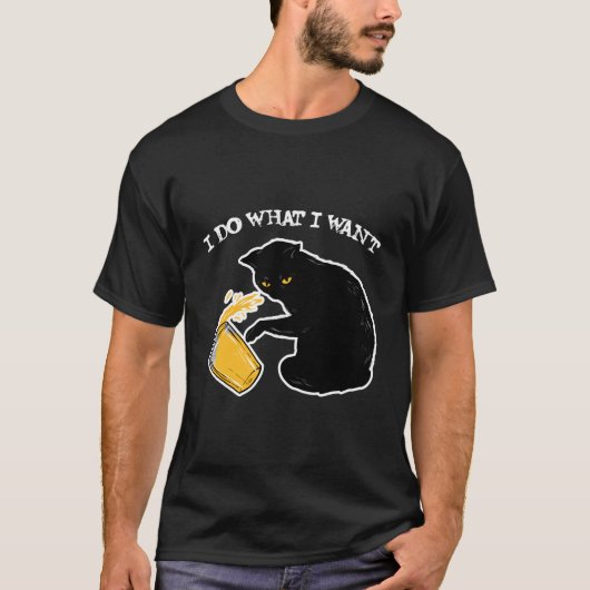 面白い猫好きギフト 面白いフレーズ 猫の飼い主 Tシャツ (正面)