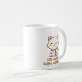 面白い猫好きコーヒーカップ、可愛い猫ママギフト コーヒーマグカップ (正面右)