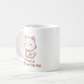 面白い猫好きコーヒーカップ、可愛い猫ママギフト コーヒーマグカップ (正面左)