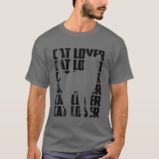 面白い猫好き男子 Tシャツ