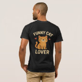 面白い猫好きTシャツ – かわいい＆笑える猫 Tシャツ (裏面フル)