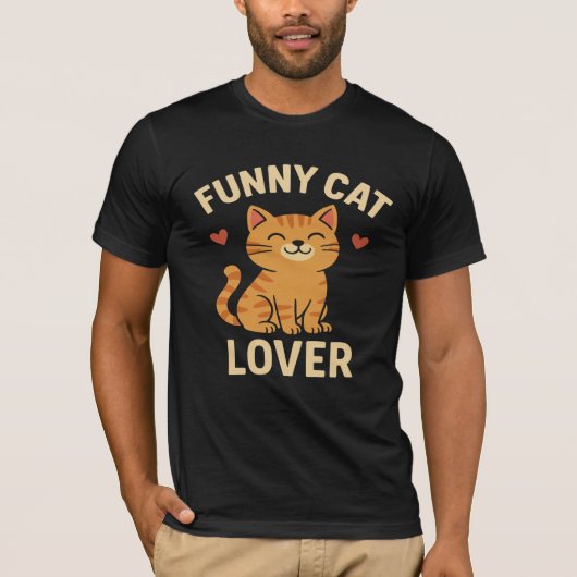 面白い猫好きTシャツ – かわいい＆笑える猫 Tシャツ (正面)