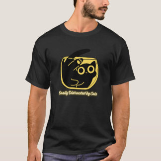 面白い猫好きTシャツ - 猫に気を取られがち Tシャツ