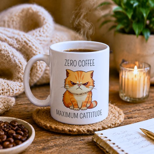 面白い猫態度 コーヒーマグカップ