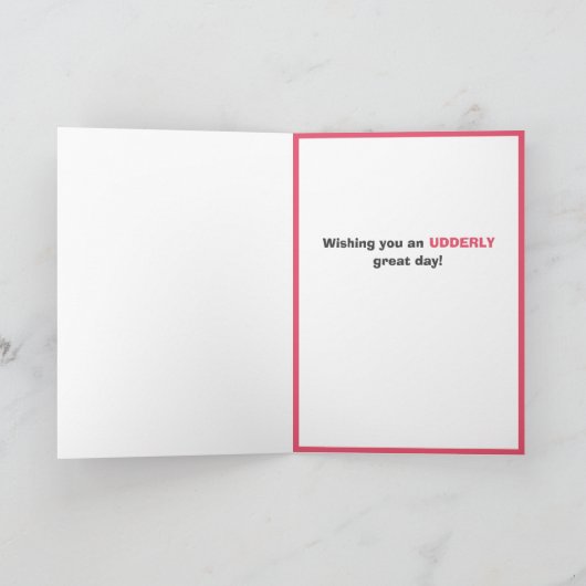 面白い猫牛ジョーク誕生日 カード (内部)