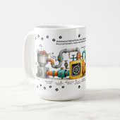 面白い猫組立機械マグカップ コーヒーマグカップ (正面左)